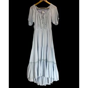 rylee and cru tiered maxi dress Oceane Dress | Light Blue